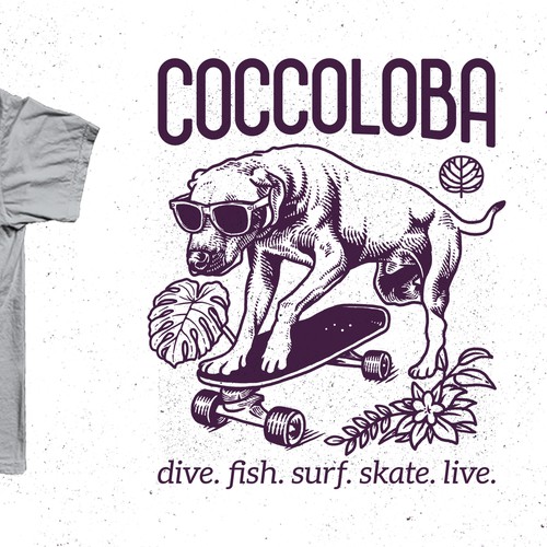 Skateboard t-shirt with the title 'T-shirt design for Coccoloba'