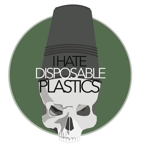 Environmental brand with the title 'Grumpy Icon promoting less plastic use in daily life'