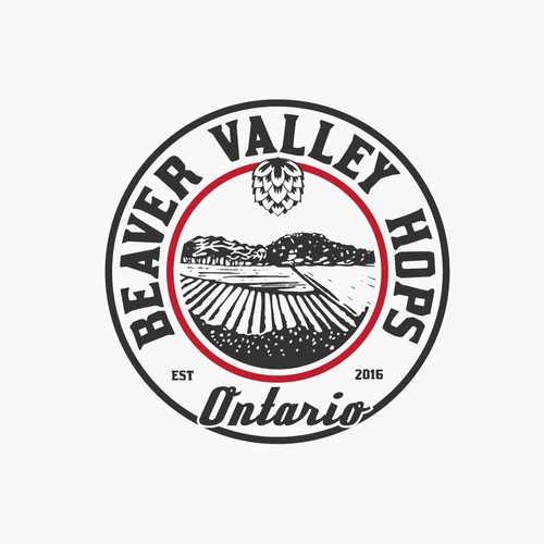 Family farm logo with the title 'Logo for hop farm'