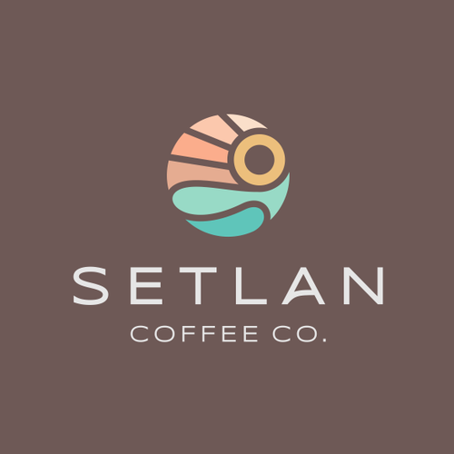 Beach design with the title 'modern concept of views of the sun and sea water that forms the letter "S"'