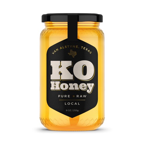 Raw design with the title 'Local Raw Honey Label Design'