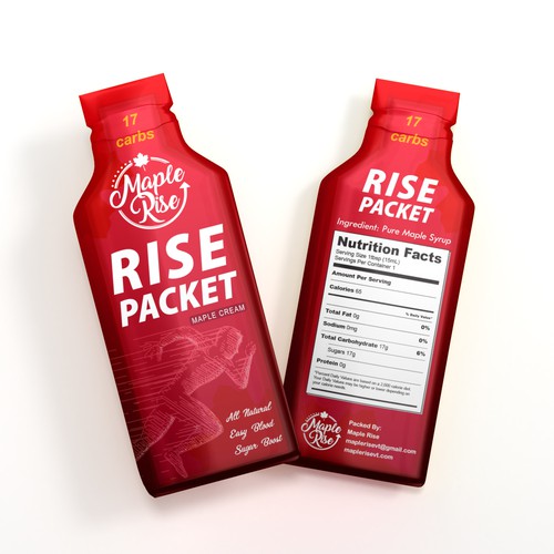 Maple design with the title 'Sachet packaging Label'