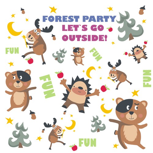 Playful artwork with the title 'KID`s Tent Design'