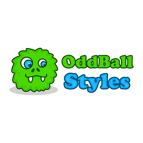 Fluffy logo with the title 'cute monster logo concept'