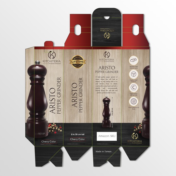 Wood packaging with the title 'package and Logo design'