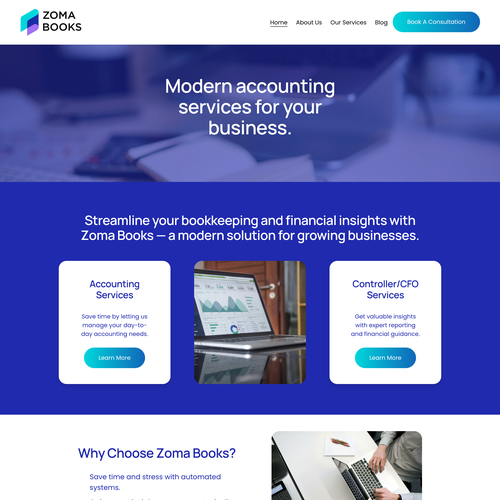 Accounting website with the title 'Modern, Minimal Website for Accounting Firm'