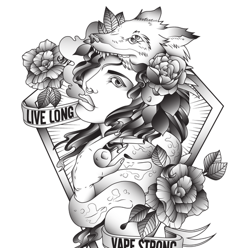 Portrait t-shirt with the title 'Vapeshop T-shirt design'