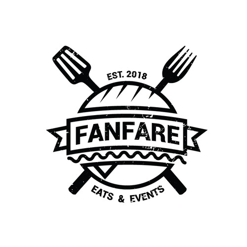 Eating design with the title 'Fanfare  Catering Logo'