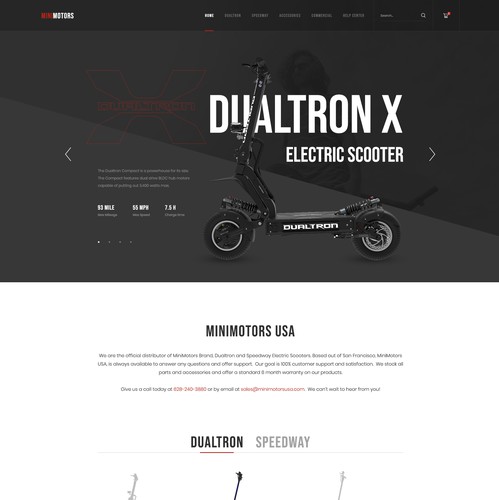 Scooter design with the title 'Electric Scooter Landing Page'