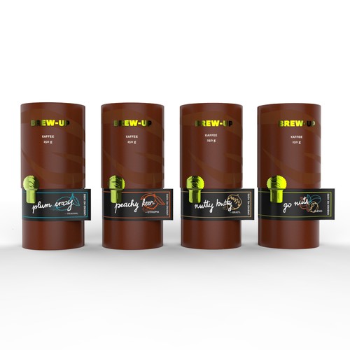 Fancy design with the title 'Luxurious yet youthful coffee packaging'