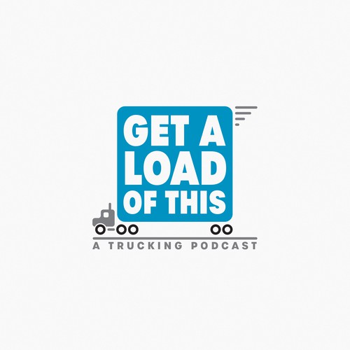 Trailer logo with the title 'A trucking podcast logo'