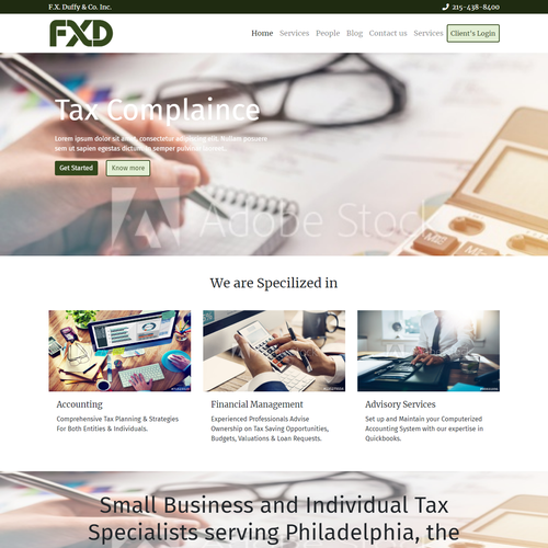 Accounting website with the title 'Homepage of accounting firm'