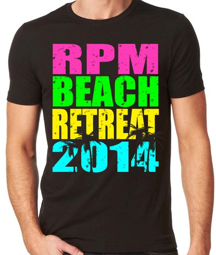 Beachwear design with the title 'Beach Retreat T-Shirt'