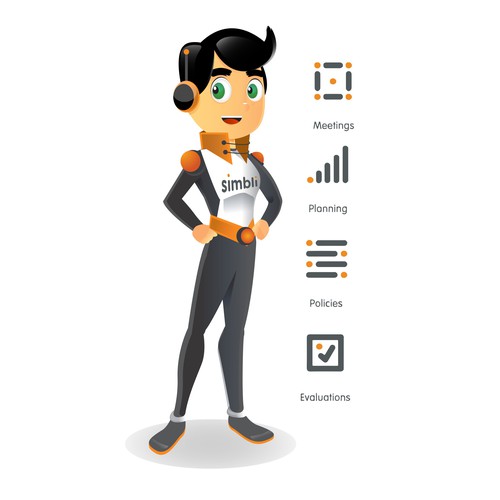 Evolution design with the title 'Personaje Futurista'