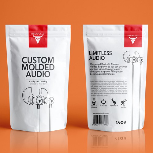 Accessories design with the title 'Packaging Design for Custom Molded Audio'