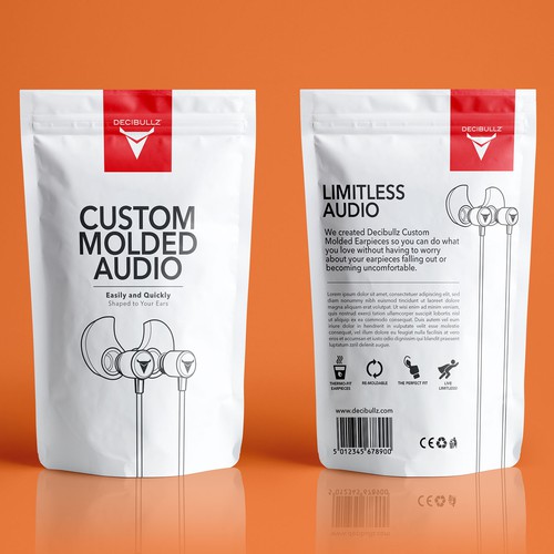 Audio design with the title 'Packaging Design for Custom Molded Audio'
