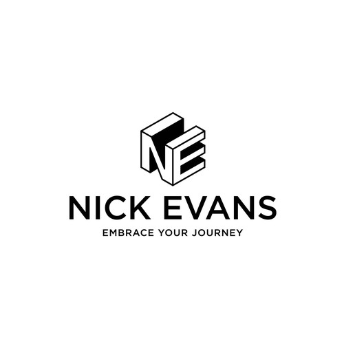 Cube logo with the title 'NE Cube Logo Design'