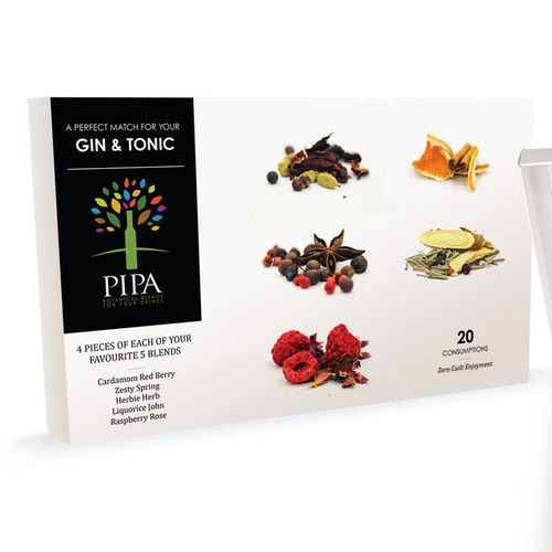 Orange packaging with the title 'Packaging design for beverage blends'