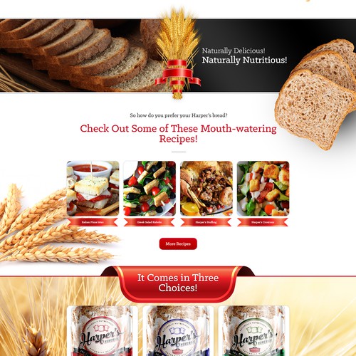 Food website with the title 'Harper's Homemade'