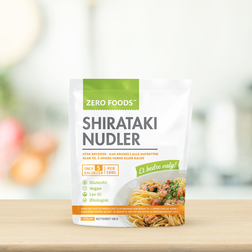 Noodles packaging with the title 'Zero Foods'