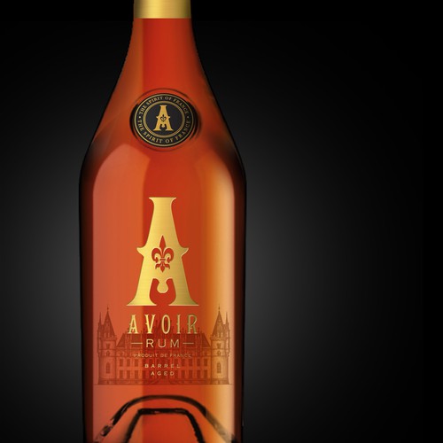Bottle packaging with the title 'french rum'