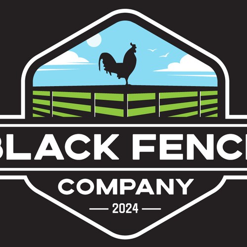 Fencing logo with the title 'Black Fence Company Logo'