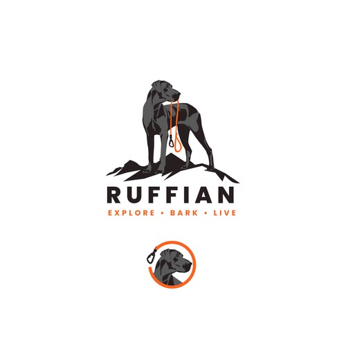 Collar design with the title 'RUFFIAN, Explore • Bark • Live'