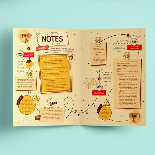 Pet design with the title '**PUPPIES Workbook** 1st & 2nd sketches'