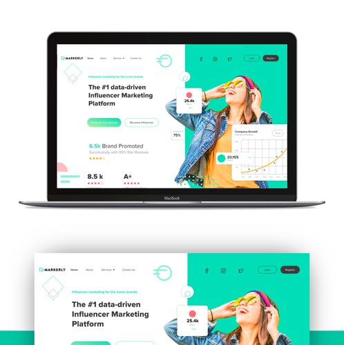 Easy-to-use website with the title 'Marketing website design.'