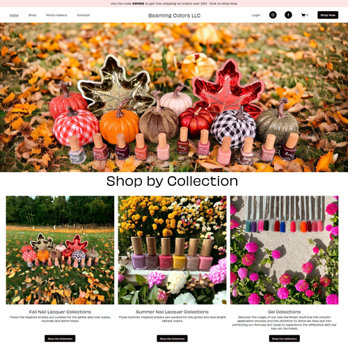 Nail polish design with the title 'Website - E-commerce Site for Nail Polish/Lacquers Brand'