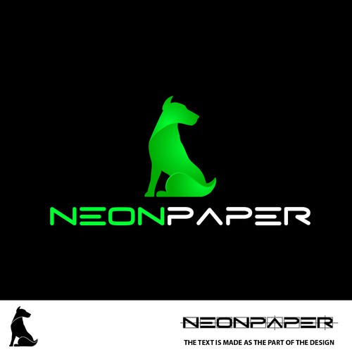 Neon design with the title 'Logo design for a new digital magazine'