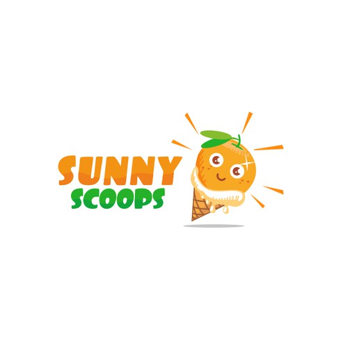 Fruit design with the title 'Sunny Scoops - Logo'