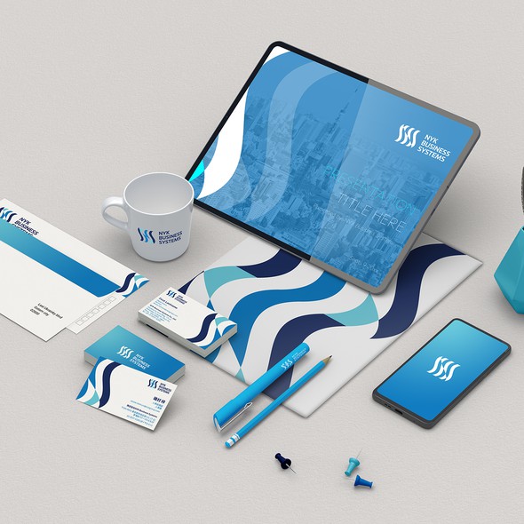 Logistics brand with the title 'Global Marin Identity Design'