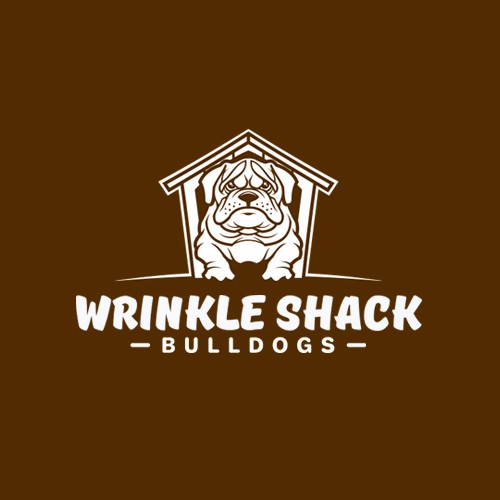 Bulldog logo with the title 'Wrinkle Shack logo design'