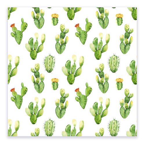 Cactus artwork with the title 'Hand drawn watercolor illustration pattern'