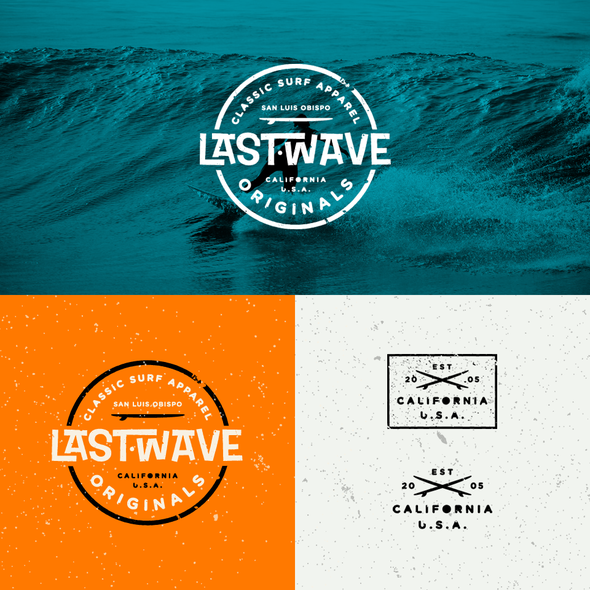 Skate logo with the title 'Retro Surf Logo for Last Wave'