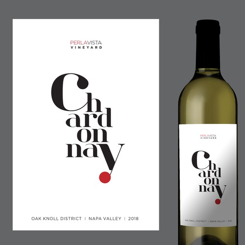 Chardonnay label with the title 'Label for Chardonnay wine'