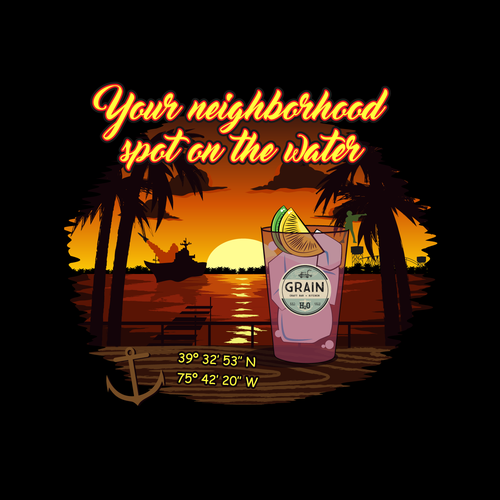 Sunset t-shirt with the title 'Beach design'