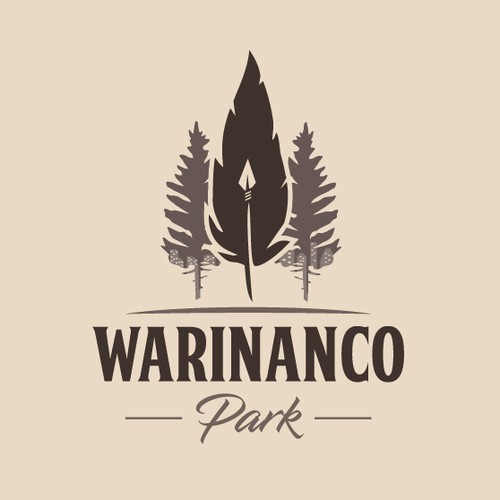 Feather design with the title 'A Unique logo of Warinanco Park'