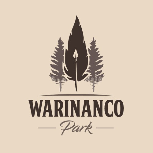 Feather logo with the title 'A Unique logo of Warinanco Park'