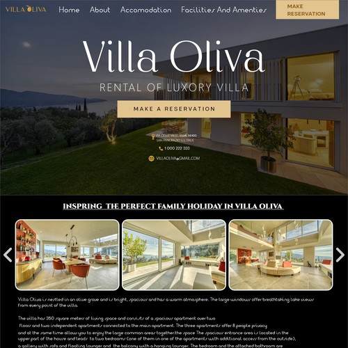 Tourism website with the title 'villa oliva '
