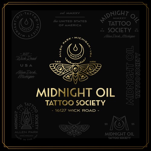 Moon design with the title 'Tattoo shop logo design'