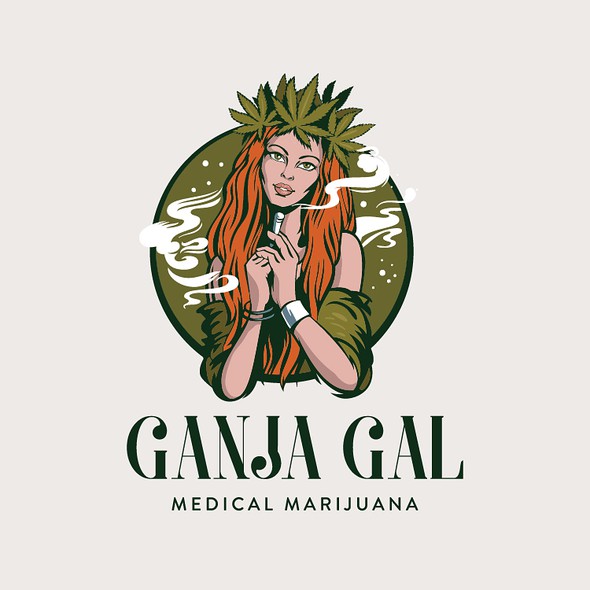 标题为“Ganja Gal”的Ganja标志