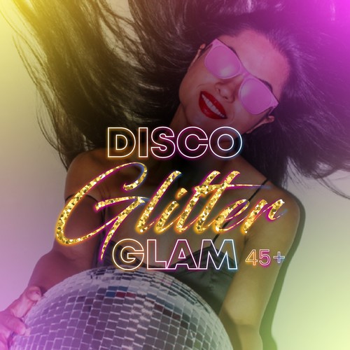 Disco logo with the title 'Disco Glitter Glam logo '