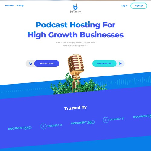 Podcast website with the title 'Website design for a Growth oriented podcast host'