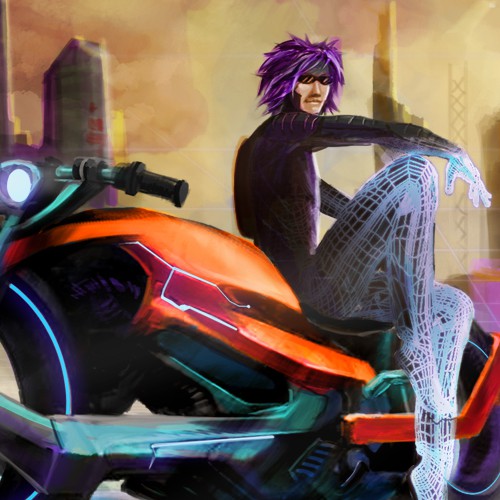 Adobe Photoshop artwork with the title 'Beautiful splash illustration for Sirius Games'