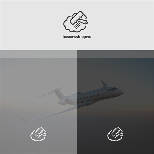 Briefcase design with the title 'Line art Bussines logo'