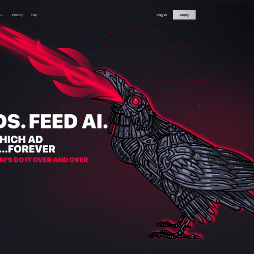 Dark artwork with the title 'Mecha Raven'