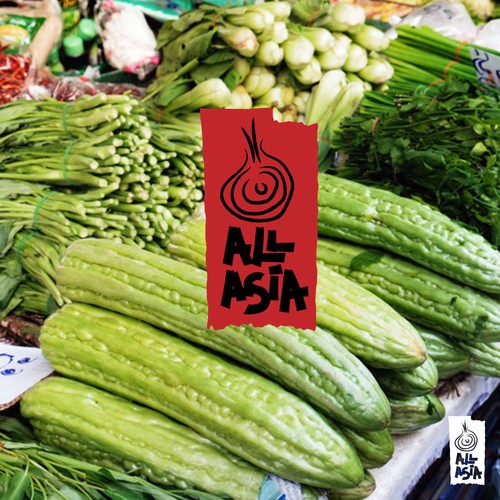 Culinary logo with the title 'asian vegetable market'