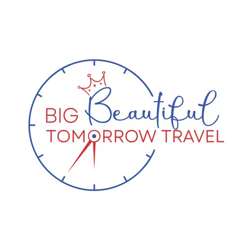 Clock design with the title 'Big Beautiful Tomorrow Travel'